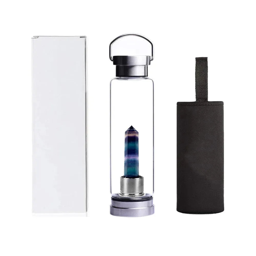 Energy Stone Water Bottle Glass Sports Water Cup Kettle - Bellarte Enchanté Energy Stone Water Bottle Glass Sports Water Cup Kettle